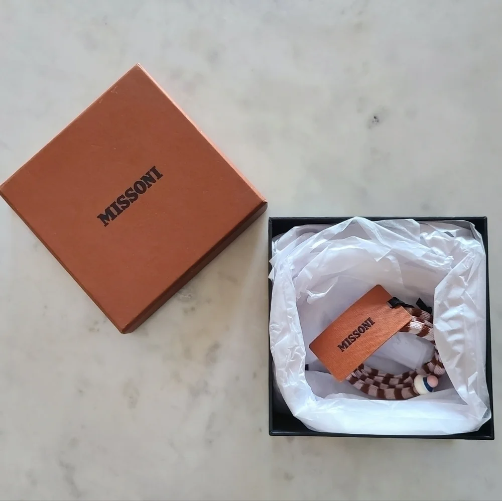MISSONI Knit and Enamel Wrap Bracelet, One Size, Multicolor, NIB